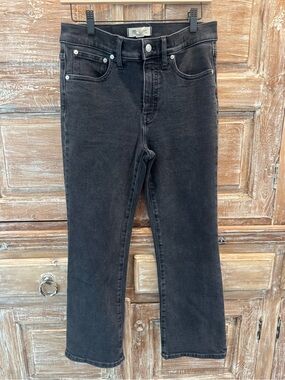 Madewell Charcoal Grey Cali Demi-Boot Denim Jeans Size 29 Washed Black Casual